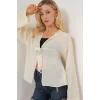 Önü Bağcıklı Bluz 952 - Krem