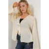 Önü Bağcıklı Bluz 952 - Krem