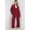 Örme Bluz Pantolon İkili Takım 30052 - Bordo