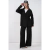 Örme Kimono Pantolon İkili Takım 30067 - Siyah