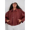 Oversize Deri Ceket 1055 - Kiremit
