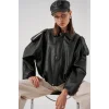 Oversize Deri Ceket 1055 - Siyah