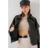 Oversize Deri Ceket 1055 - Siyah