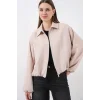 Oversize Fermuarlı Ceket 0735 - Krem