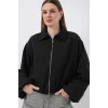 Oversize Fermuarlı Ceket 0735 - Siyah