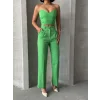 Palazzo pantolonlu alt üst takım yeşil