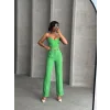 Palazzo pantolonlu alt üst takım yeşil