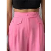 PANTOLON KAPALI CEP 3 DÜĞME DETAYLI - Pembe