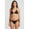 Premium Kadın 4’lü Fitilli Set – Siyah Kırmızı Biyeli (Pijama Üst, Pantolon, Bikini Takımı)