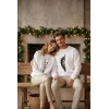 Sevgililer Günü Baskılı Oversize Bisiklet Yaka Sweatshirt - Beyaz