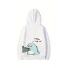 Sevgililer Günü Baskılı Oversize Kapüşonlu Sweatshirt Hoodie - Beyaz
