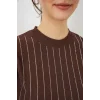 Sıfır Kol Taşlı Bluz 931 - Kahverengi
