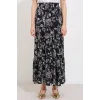 Siyah Desenli Uzun Viskon Etek 1898