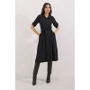 Siyah Kuşaklı Gömlek Elbise 2442