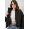 Siyah Oversize Bomber Şişme Mont 5124