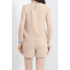 Şortlu Ayrobin takım bej