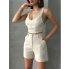 Şortlu keten takım s255014