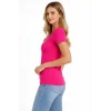 T-Shirt V Yaka Slim Fit Likralı Tişört Günlük Basic Body - Pembe