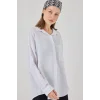 Tek Cepli Oversize Müslin Gömlek 20353 - Beyaz