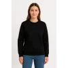 Üç İplik Düz Bisiklet Yaka SweatShirt  - Siyah