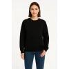 Üç İplik Düz Bisiklet Yaka SweatShirt  - Siyah