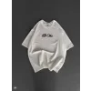 Unisex Baskılı Oversize T-Shirt - Beyaz