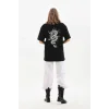 Unisex Baskılı Oversize T-Shirt - Siyah