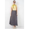 Uzun Kırışık Etek 8042 - Antrasit