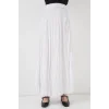 Uzun Kırışık Etek 8042 - Beyaz