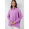 Uzun Oversize Gömlek 20334 - Lila