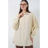 Uzun Oversize Gömlek 5965 - Ekru