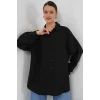 Uzun Oversize Gömlek 5965 - Siyah