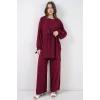 Uzun Tunik Pantolon İkili Takım 6719 - Bordo