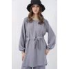 Uzun Tunik Pantolon İkili Takım 6719 - Gri