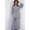 Uzun Tunik Pantolon İkili Takım 6719 - Gri
