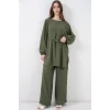 Uzun Tunik Pantolon İkili Takım 6719 - Haki