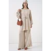 Uzun Tunik Pantolon İkili Takım 6719 - Krem