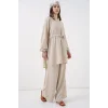 Uzun Tunik Pantolon İkili Takım 6719 - Krem