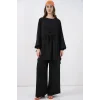 Uzun Tunik Pantolon İkili Takım 6719 - Siyah