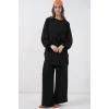 Uzun Tunik Pantolon İkili Takım 6719 - Siyah