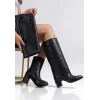 Wila Siyah Cilt Topuklu Tak Çıkar Çizme