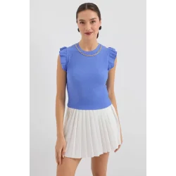 0430 Örme Bluz - B.Mavi