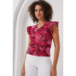 0430 Örme Bluz - D.Kırmızı