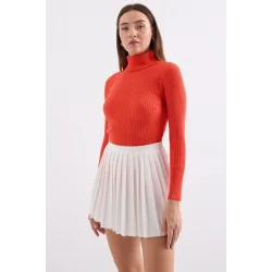 10311 Balıkçı Yaka Triko Kazak - Turuncu