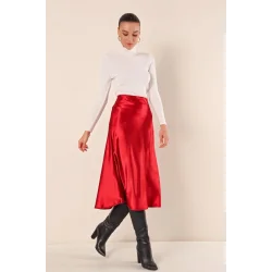 15806 Saten Etek - Bordo