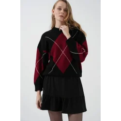 1884 Örme Siyah Mini Etek