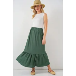 1886 Uzun Örme Etek - Zümrüt Yeşili