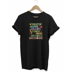 24 Kasım Öğretmenler Günü Hediye Temalı Oversize Bisiklet Yaka T-shirt - Siyah