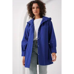 5934 Kapüşonlu Trençkot - Saks