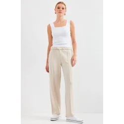 6662 Çımalı Pantolon - Krem